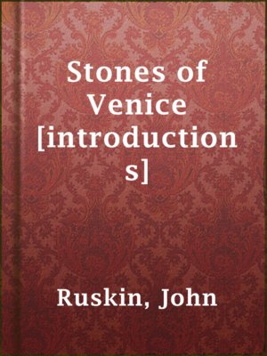 cover image of Stones of Venice [introductions]